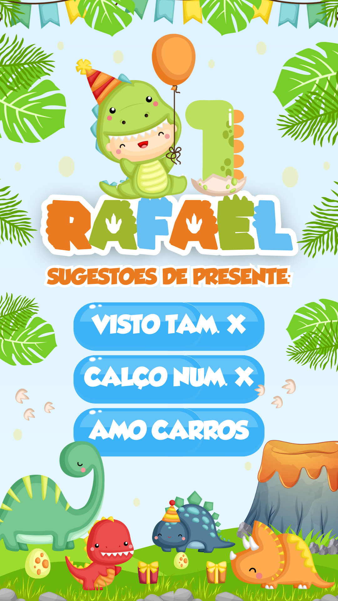 Convite Interativo - Dino Baby - Imagem 2