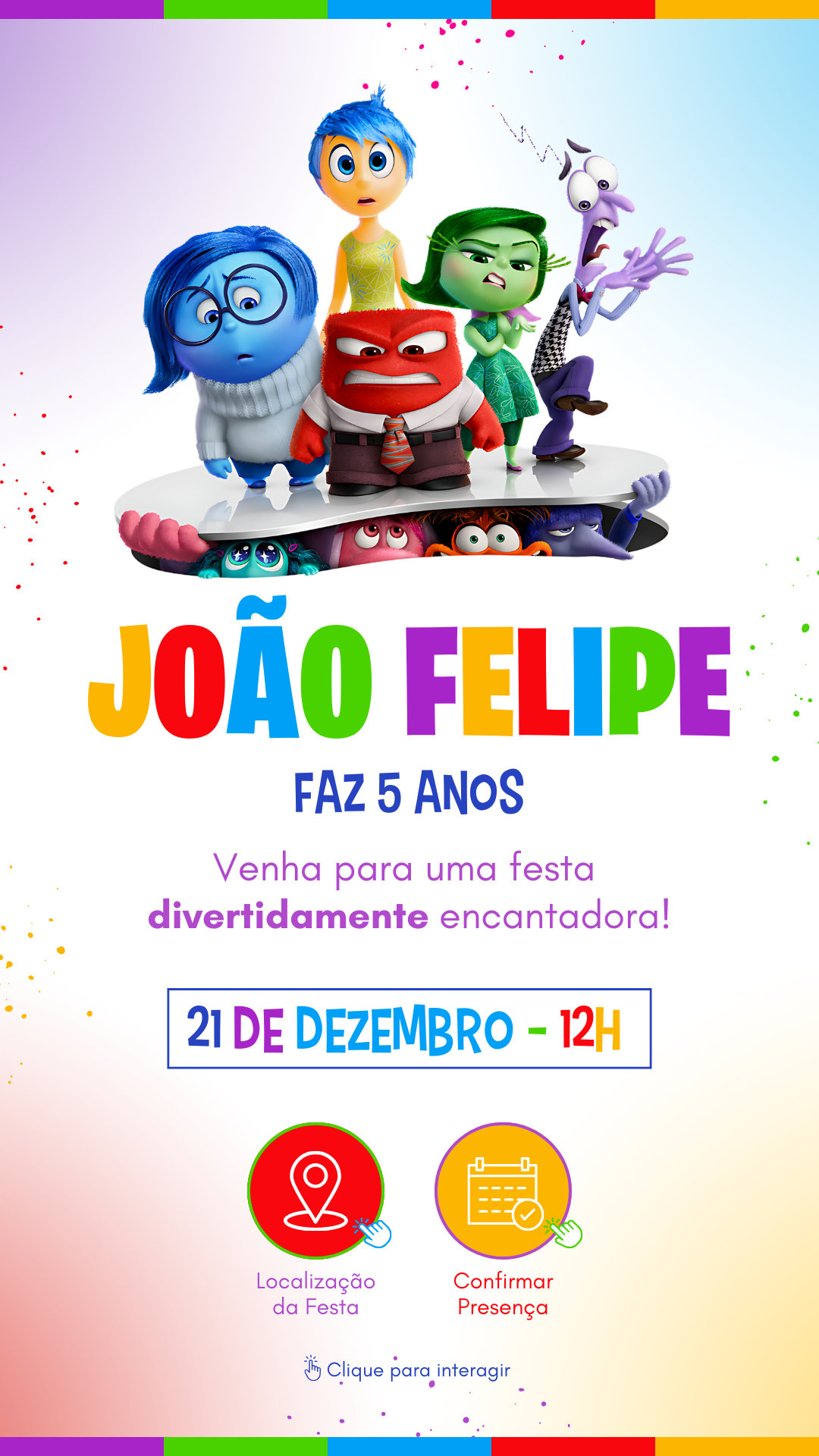 Convite Interativo - Divertidamente