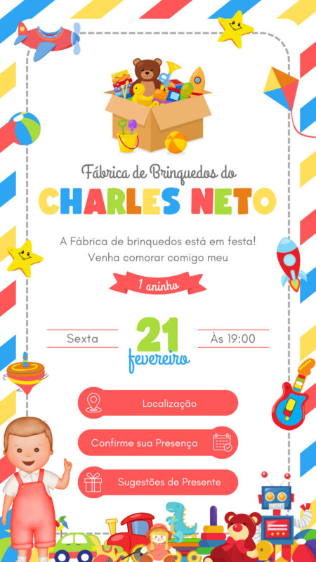 Convite Interativo - Fábrica de Brinquedos