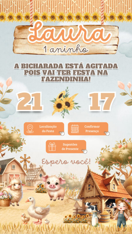 Convite Interativo - Fazendinha