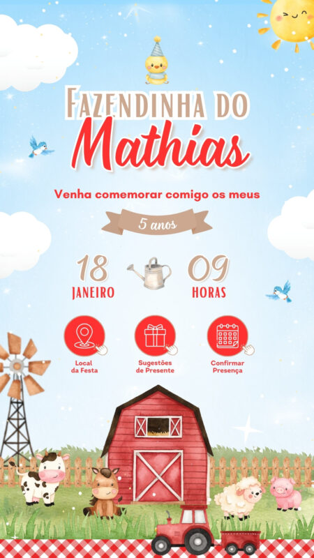 Convite Interativo - Fazendinha