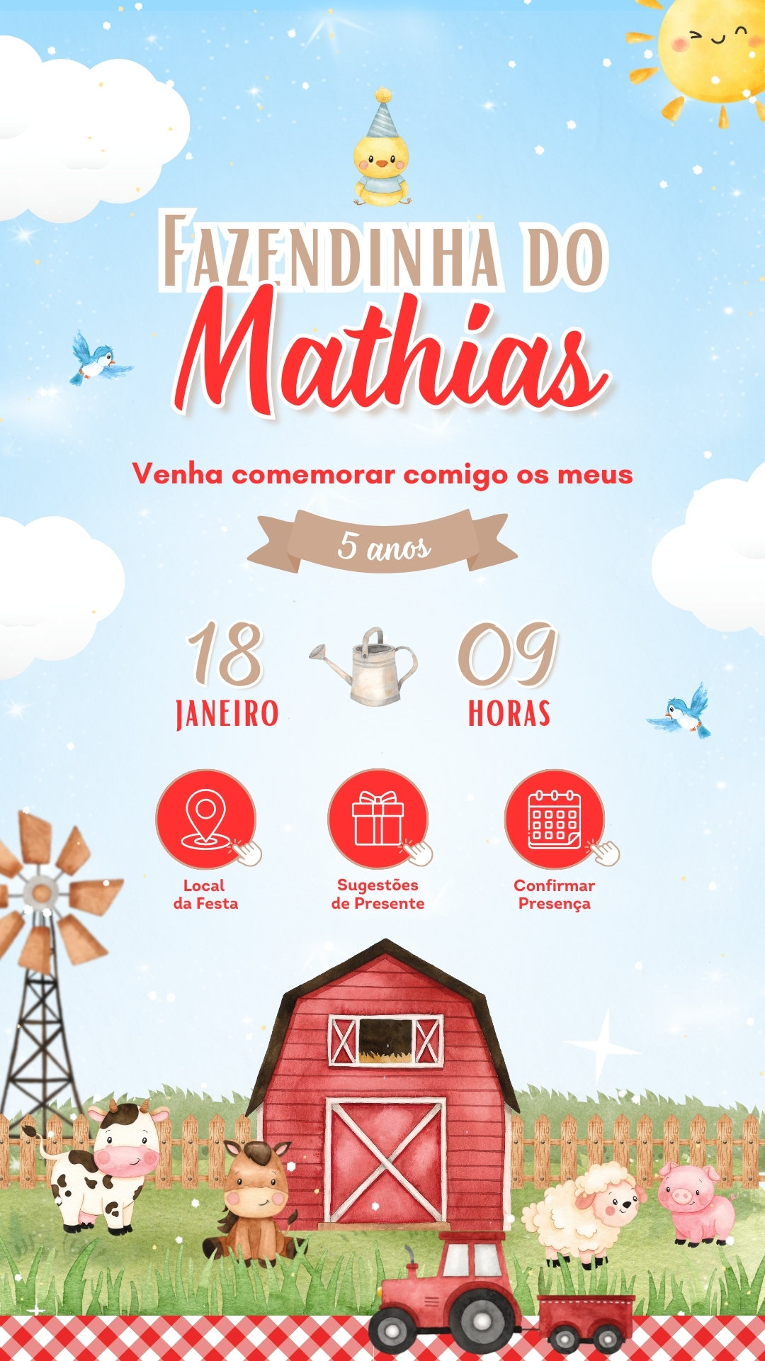 Convite Interativo - Fazendinha