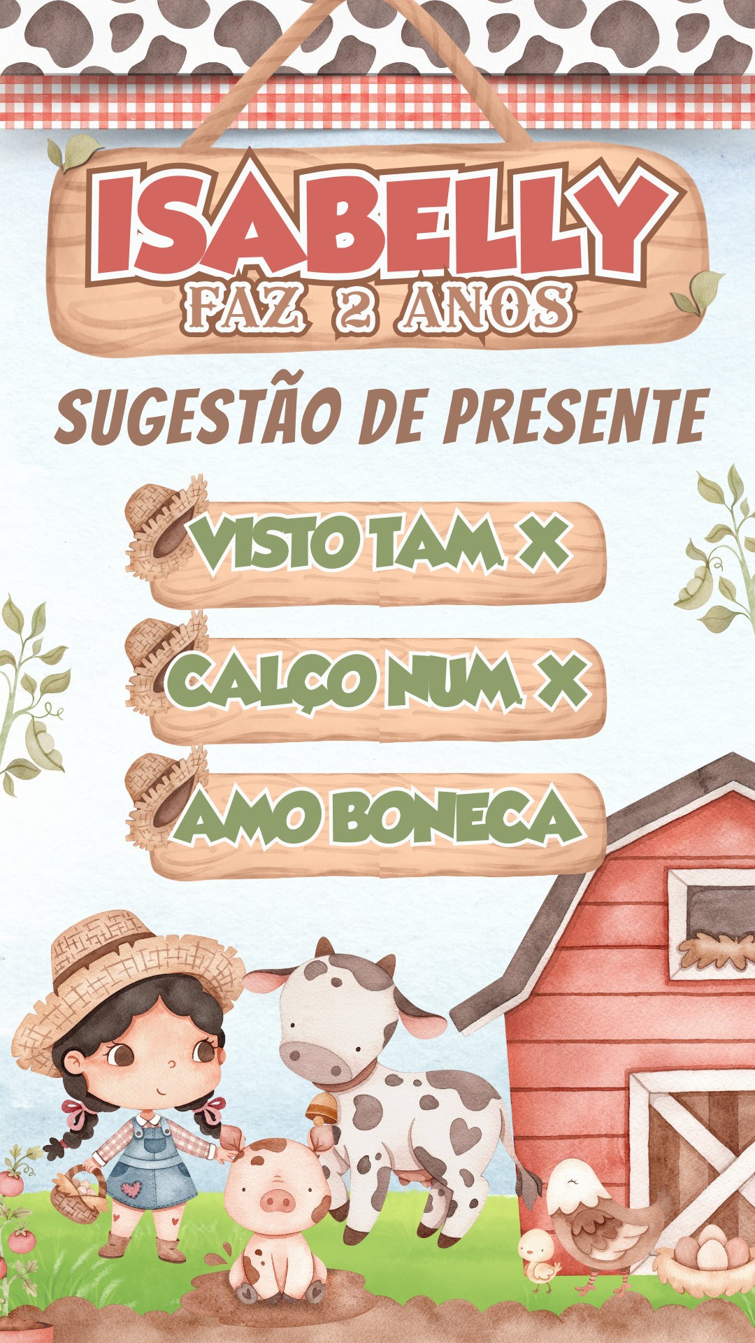 Convite Interativo - Fazendinha Aquarela Menino - Imagem 2