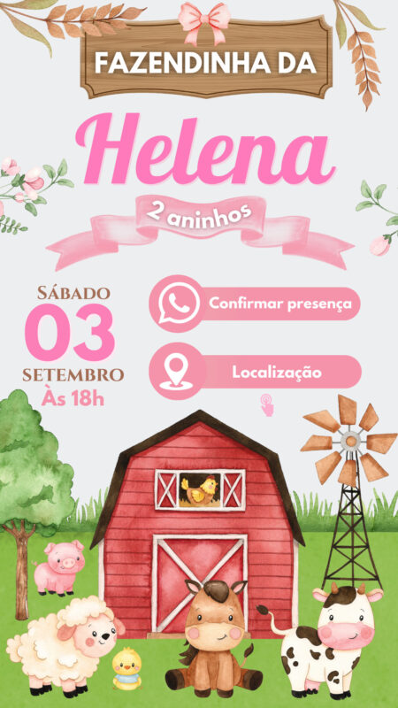 Convite Interativo - Fazendinha Menina