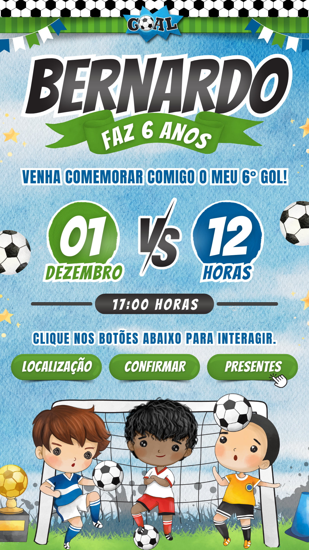 Convite Interativo - Futebol