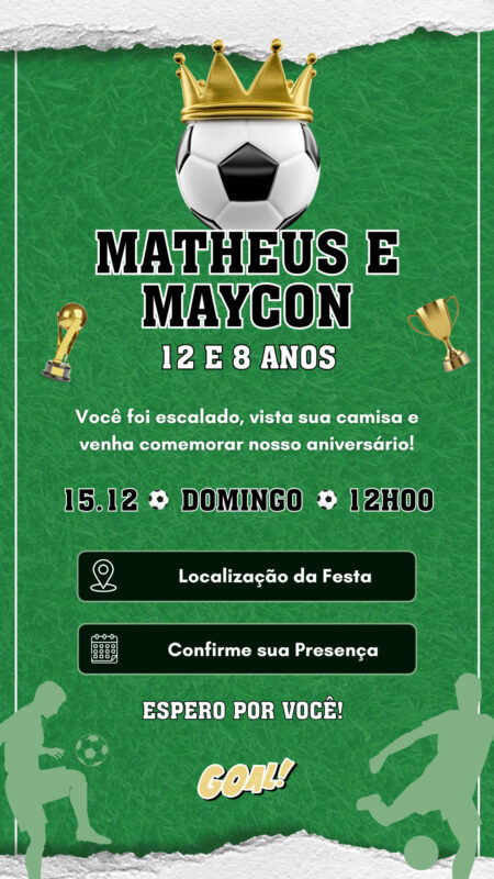 Convite Interativo - Futebol