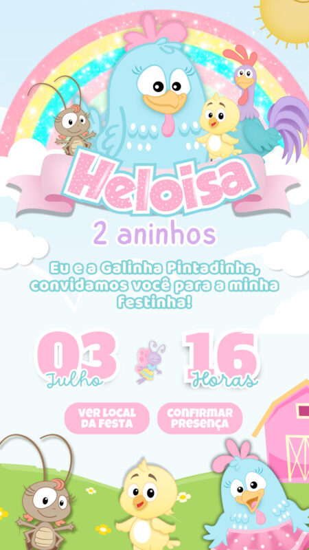 Convite Interativo - Galinha Pintadinha