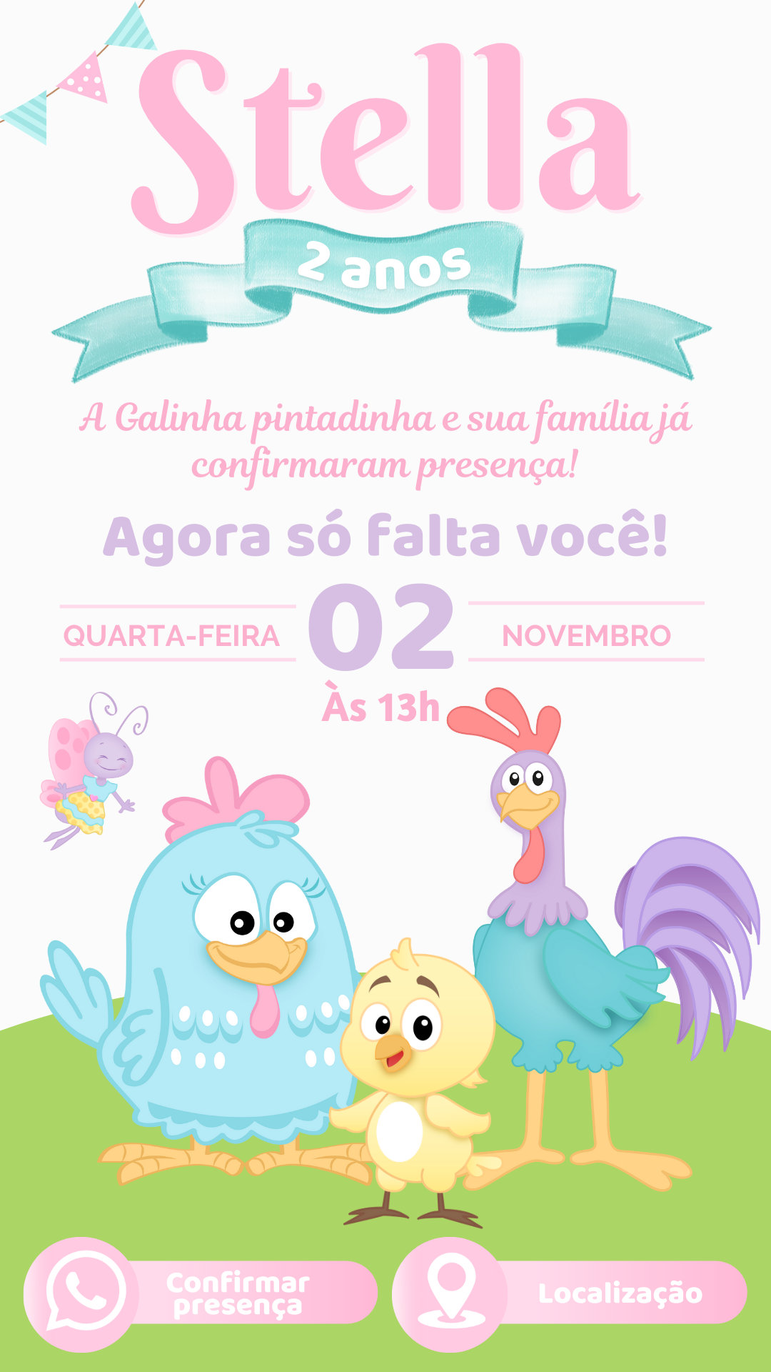 Convite Interativo - Galinha Pintadinha CANDY