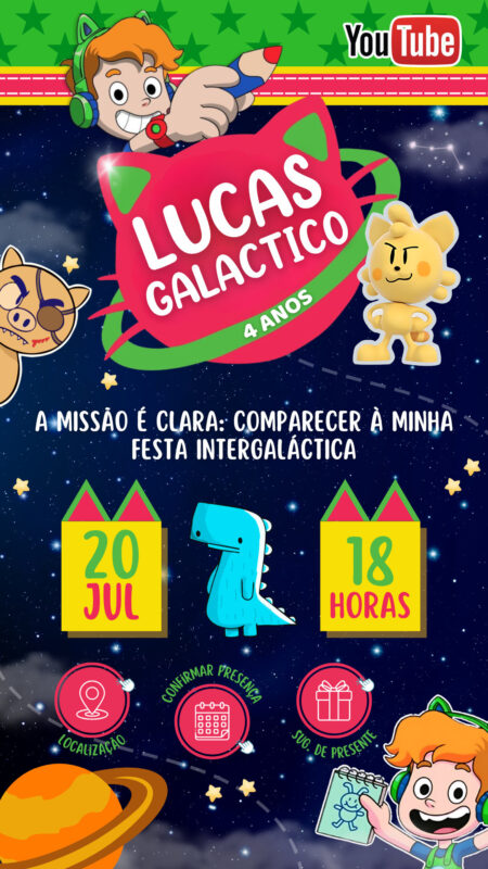 Convite Interativo - Gato Galáctico