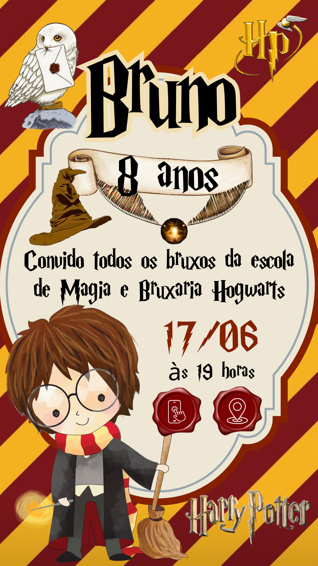 Convite Interativo - Harry Potter Cute
