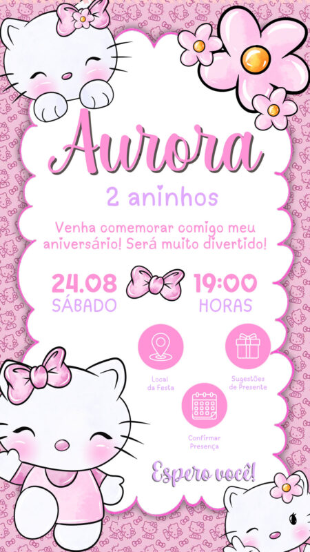 Convite Interativo - Hello Kitty