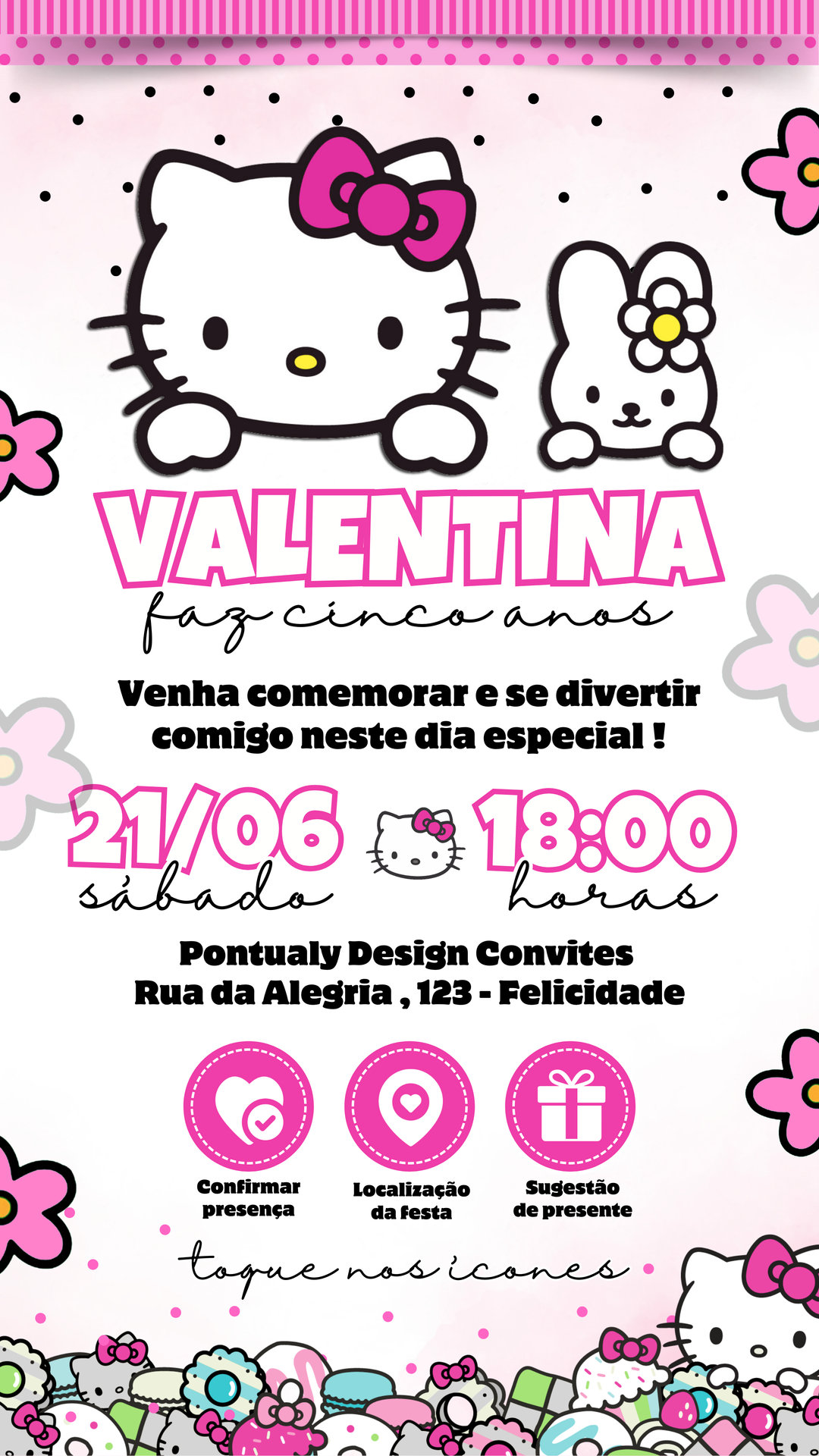 Convite Interativo - Hello Kitty