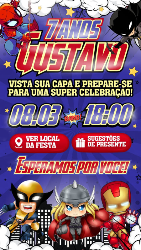 Convite Interativo - Herois Cute