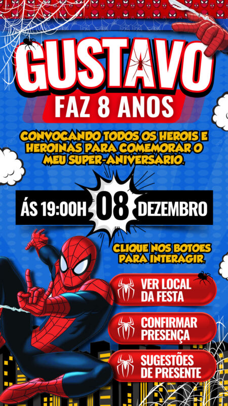 Convite Interativo - Homem Aranha