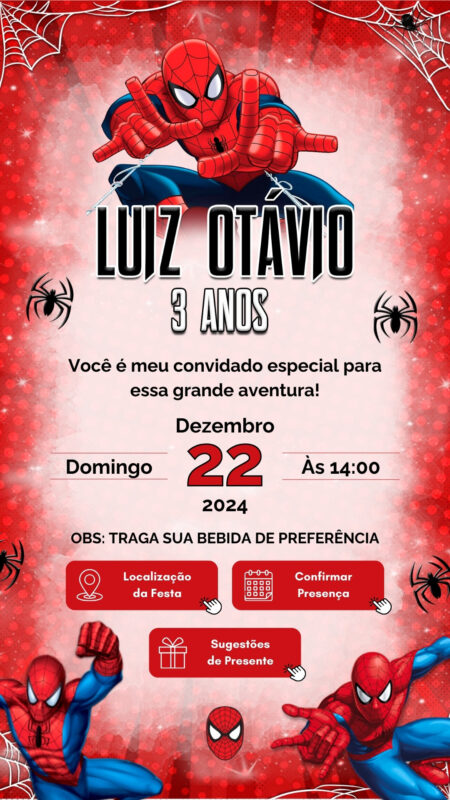 Convite Interativo - Homem Aranha