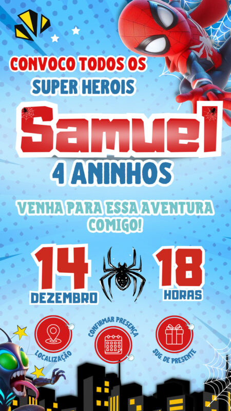 Convite Interativo - Homem Aranha