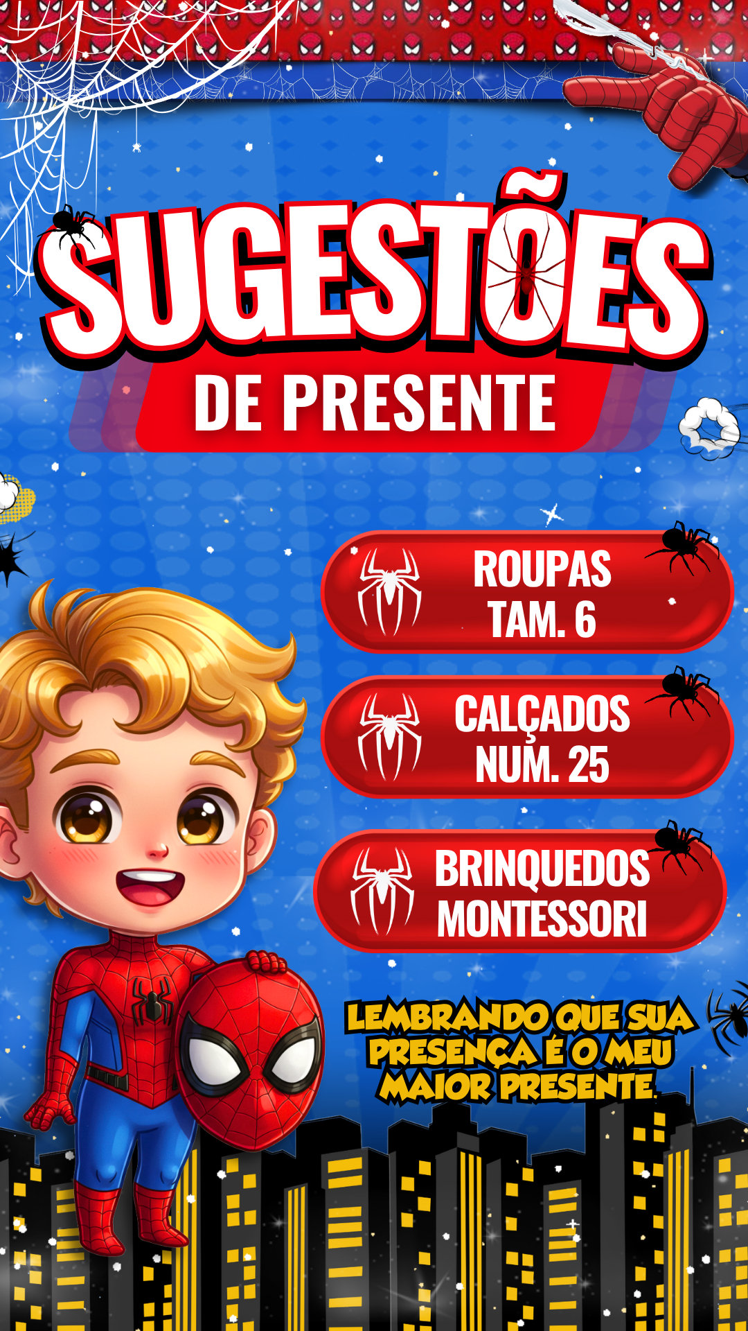 Convite Interativo - Homem Aranha Loiro - Imagem 3