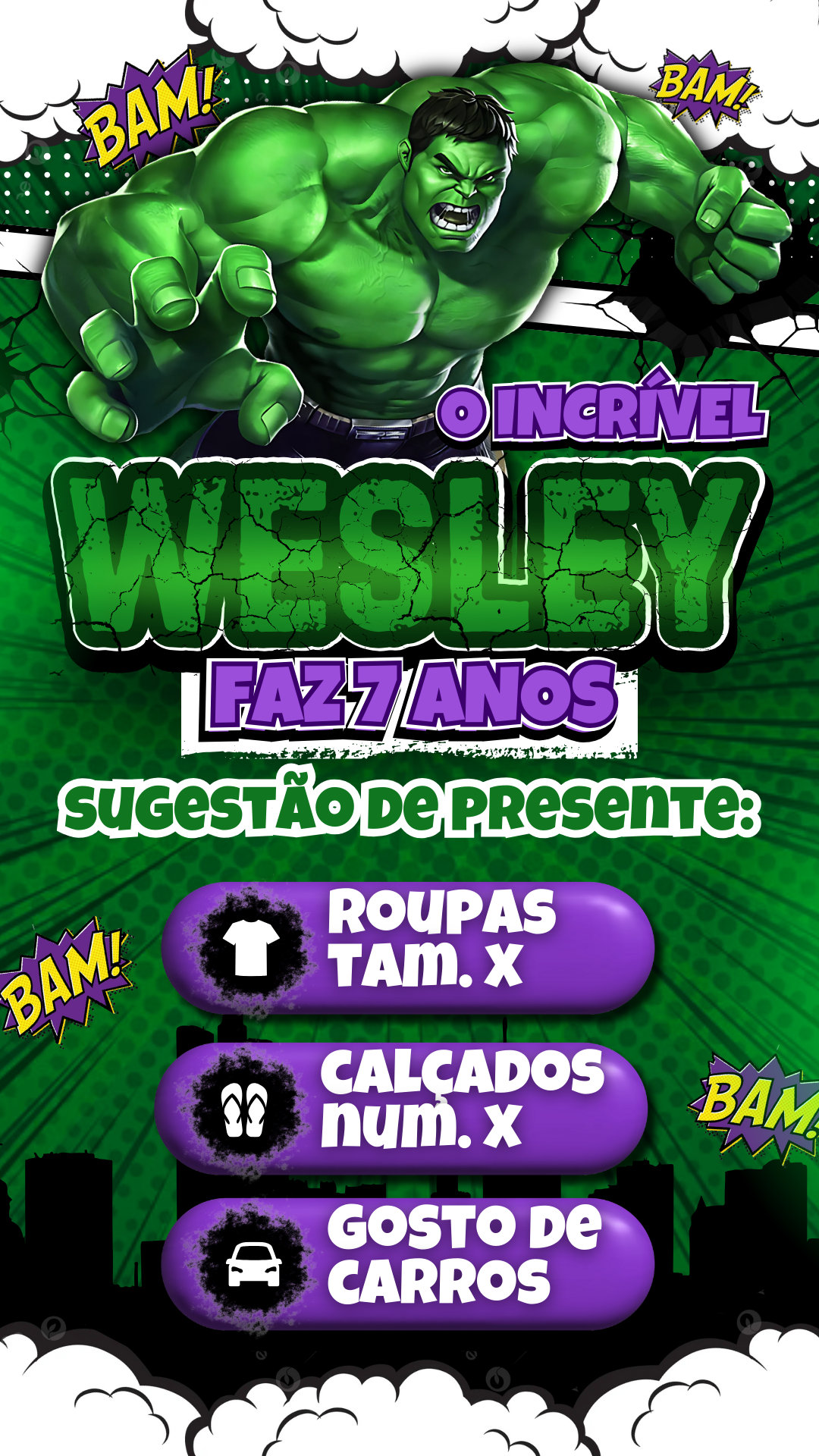 Convite Interativo - Hulk - Imagem 2