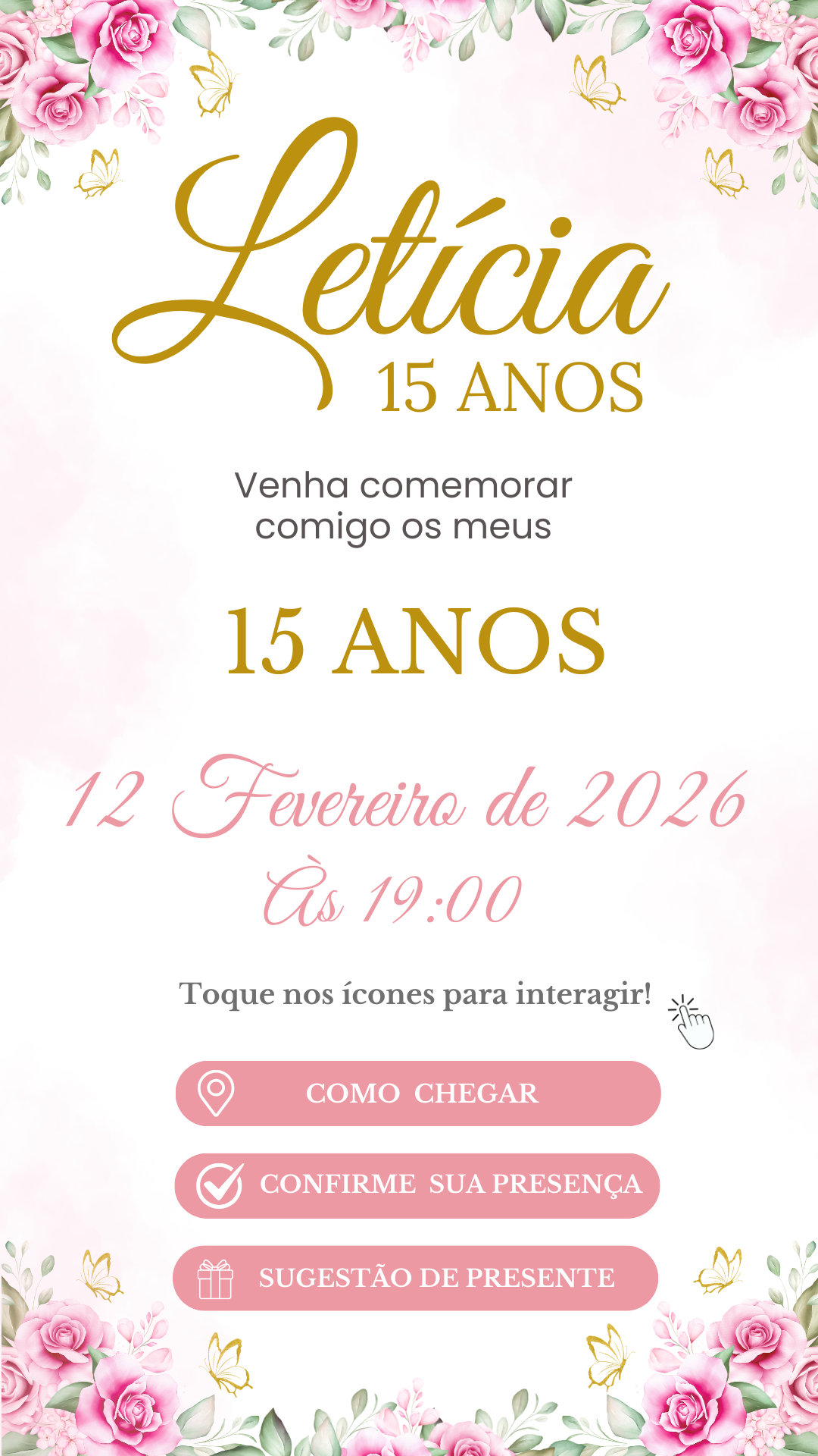 Convite Interativo - Jardim Encantado Rosa 10 - Imagem 2