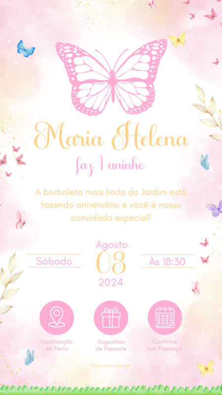 Convite Interativo - Jardim Encatado Borboletas