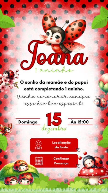 Convite Interativo - Joaninha