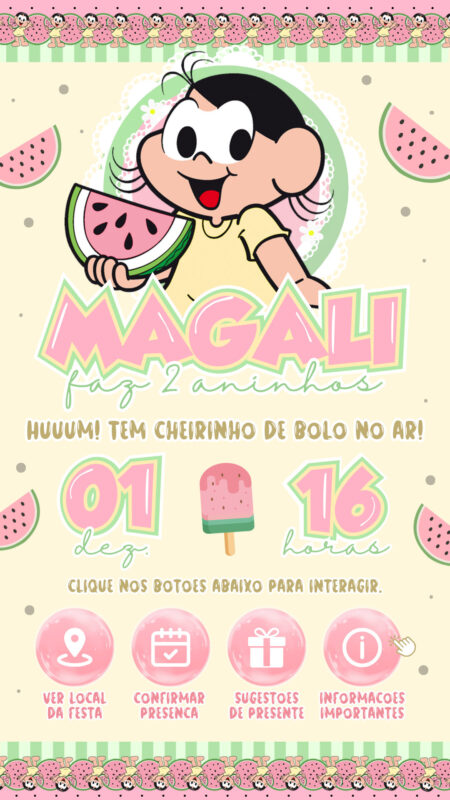 Convite Interativo - Magali Candy Color
