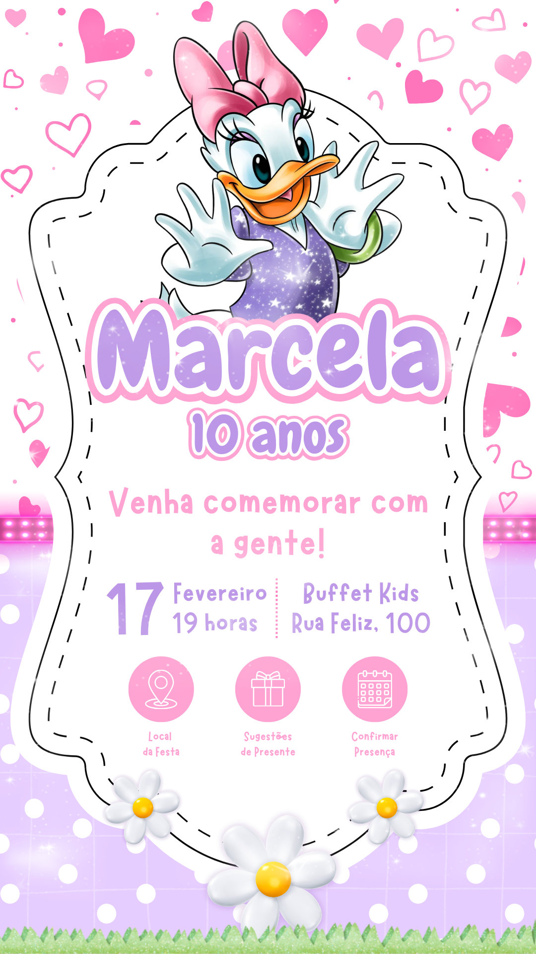 Convite Interativo - Margaridas (Disney)