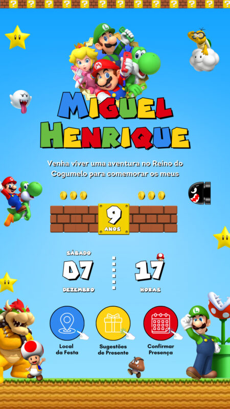Convite Interativo - Mario Bross