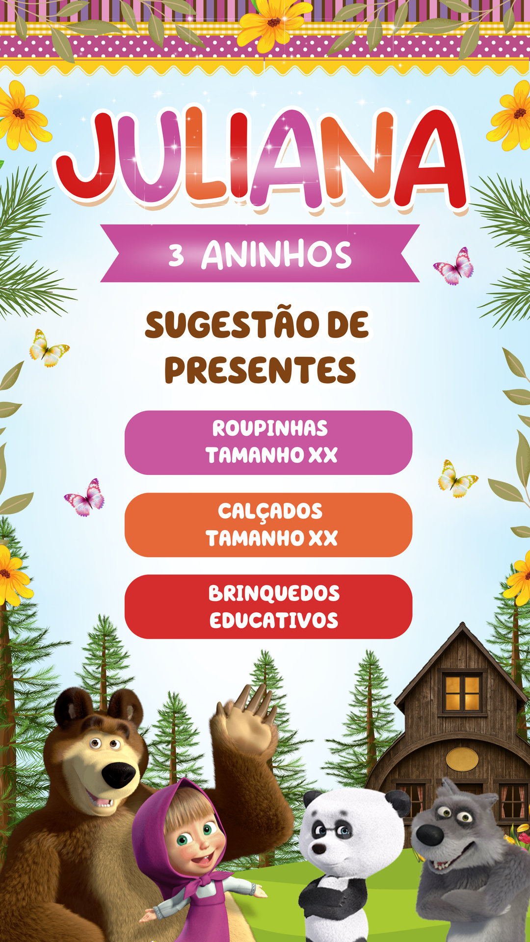 Convite Interativo - Masha e o Urso - Imagem 2