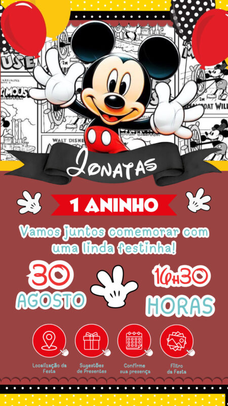 Convite Interativo - Mickey