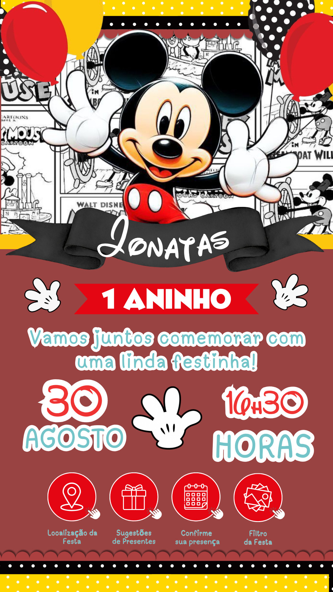 Convite Interativo - Mickey