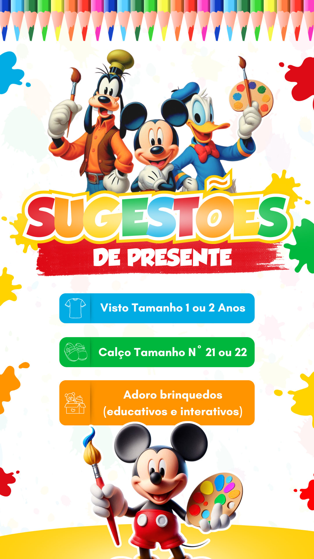 Convite Interativo - Mickey Artista/Pintor - Imagem 2