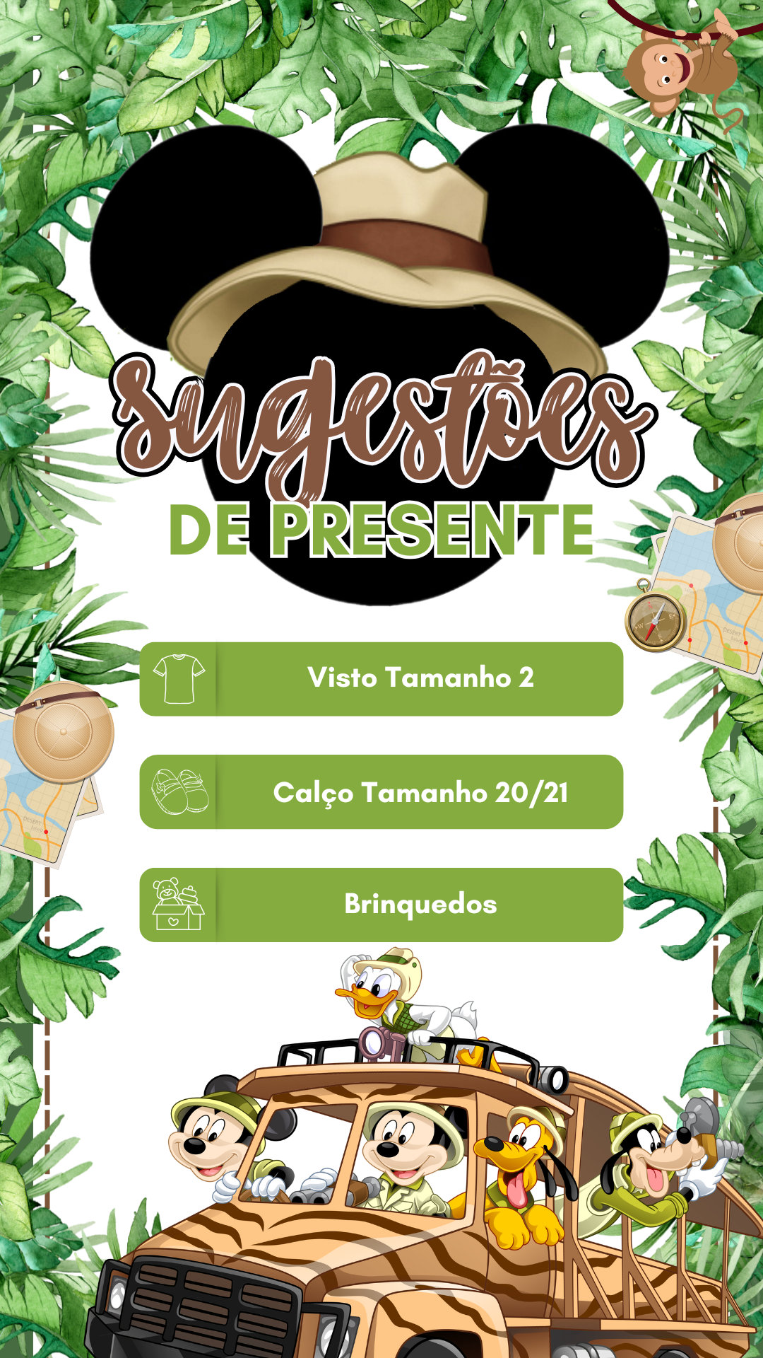 Convite Interativo - Mickey Safari - Imagem 2