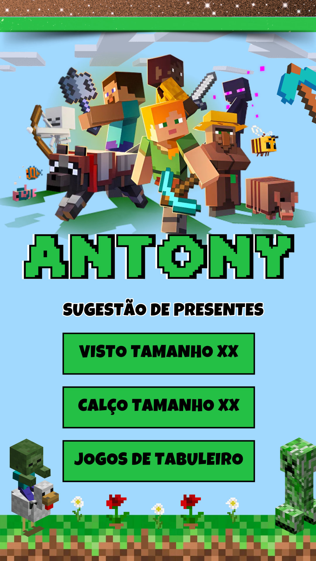 Convite Interativo - Minecraft - Imagem 2