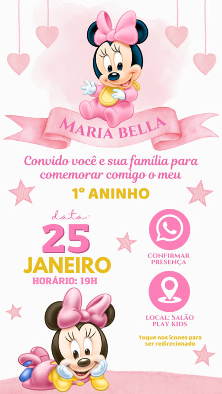 Convite Interativo - Minnie Baby