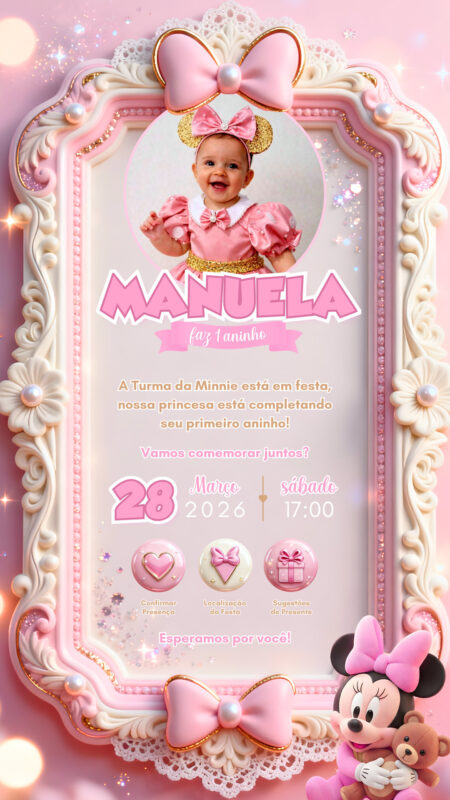 Convite Interativo - Minnie Baby