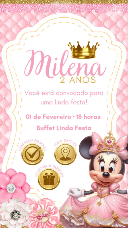 Convite Interativo - Minnie Realeza