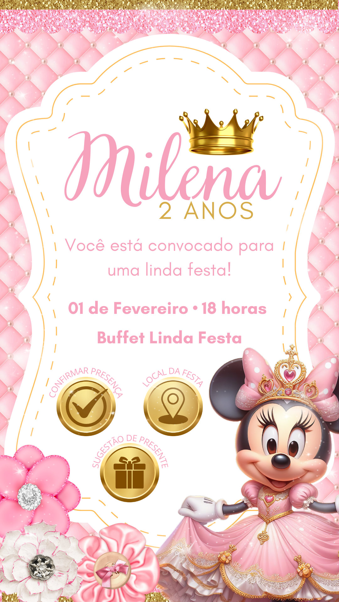 Convite Interativo - Minnie Realeza