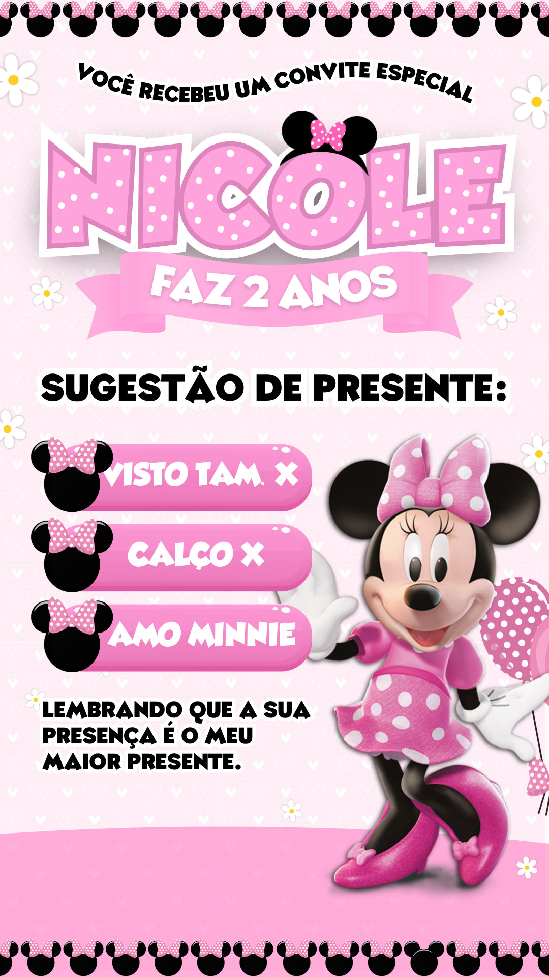 Convite Interativo - Minnie Rosa - Imagem 2