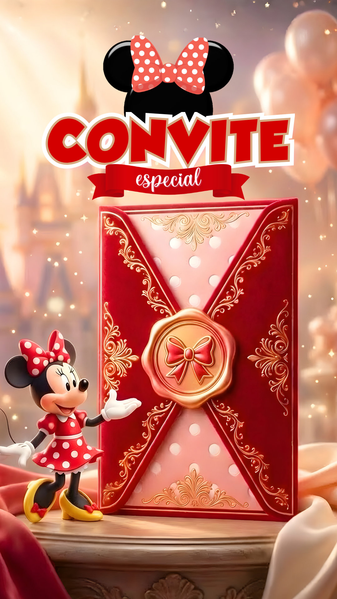 Convite Interativo - Minnie Vermelha - Imagem 2