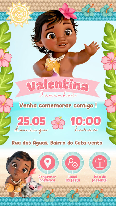 Convite Interativo - Moana Baby
