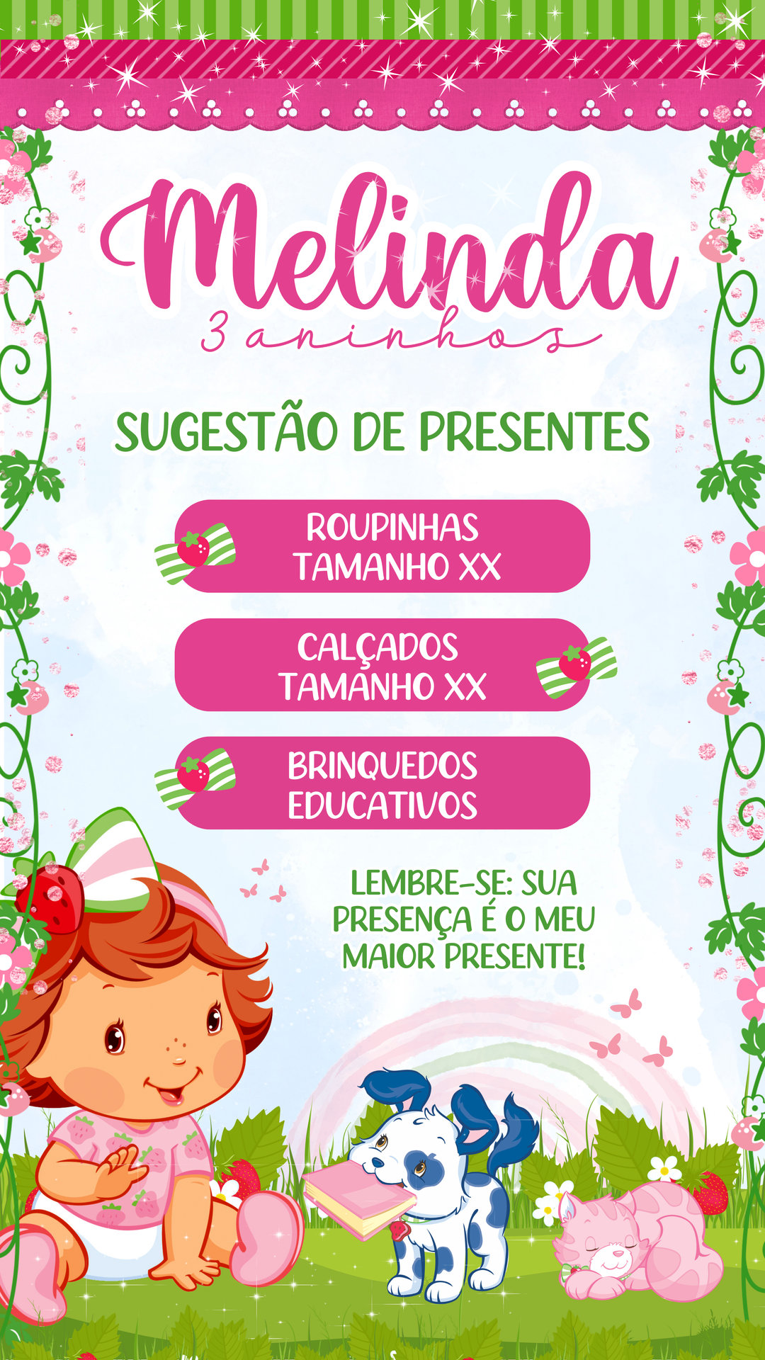 Convite Interativo - Moranguinho Baby - Imagem 2