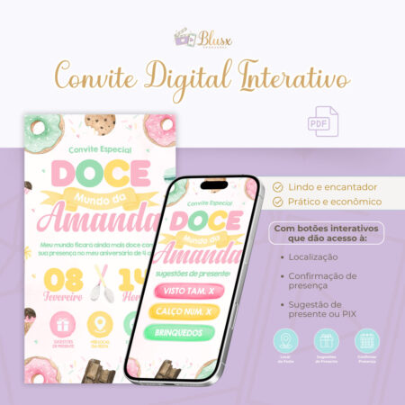 Convite Interativo - Mundo Doce