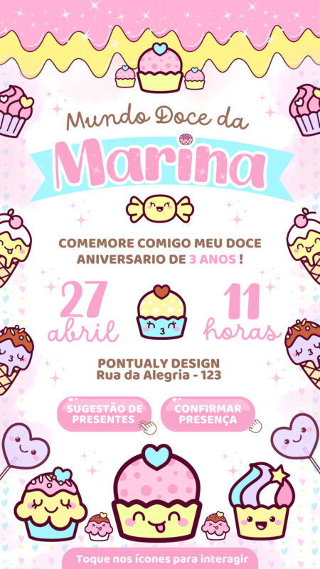 Convite Interativo - Mundo Doce