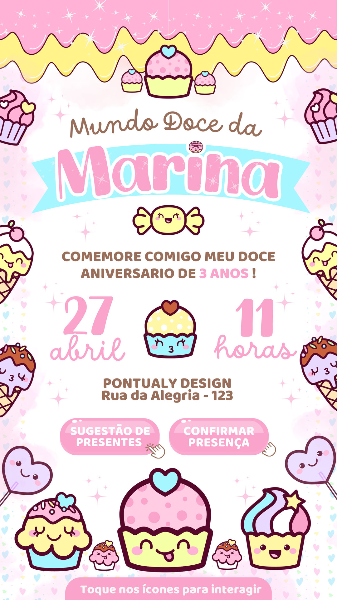Convite Interativo - Mundo Doce