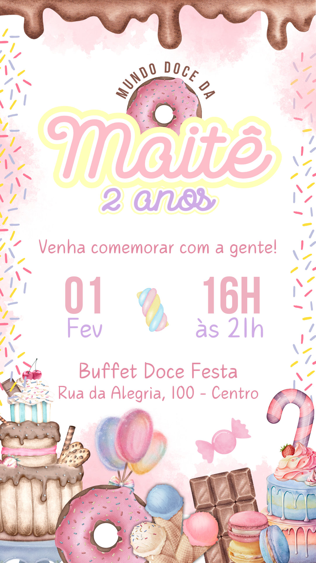 Convite Interativo - Mundo Doce Doces/Doceria/Confeitaria