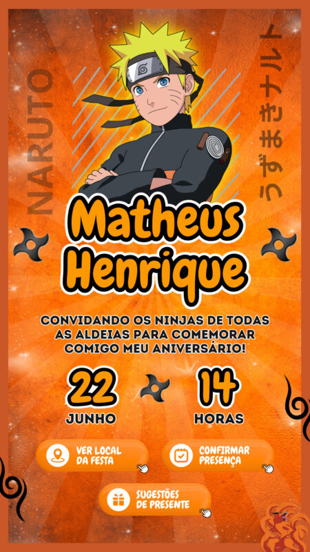 Convite Interativo - Naruto