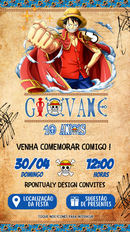 Convite Interativo - Once Piece