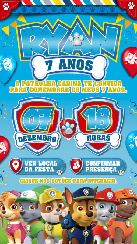 Convite Interativo - Patrulha Canina