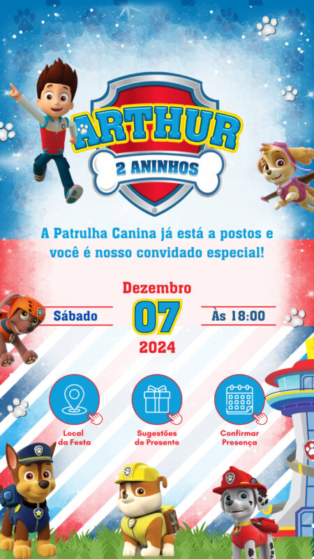 Convite Interativo - Patrulha Canina